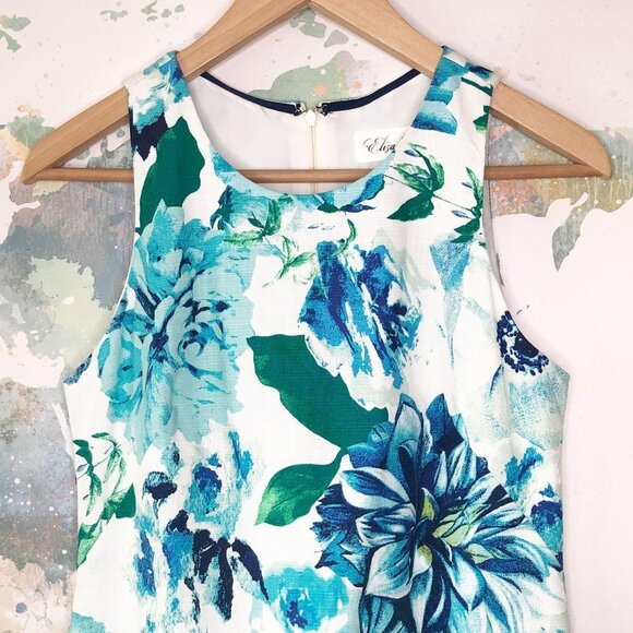 Eliza J Blue Floral Paisley Dress - Women's Size 0 - Picture 2 of 11